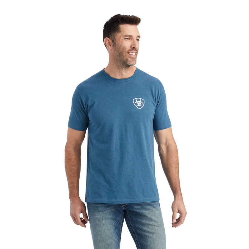 Ariat T-Shirts Herren - Hexafill Blau ( VFCJQ-4980 )